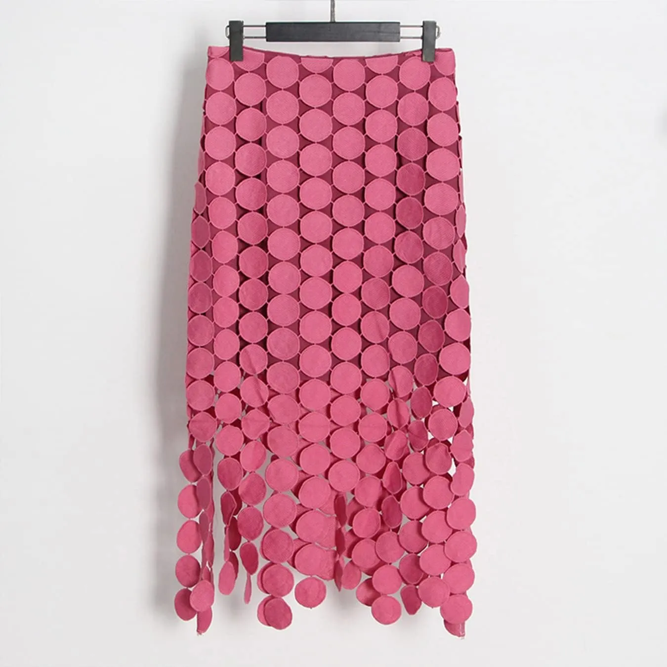 KBLK-JAY Women's Elegant High Waisted Pencil Skirt French Style Tassel Solid Bodycon Midi Skirt
