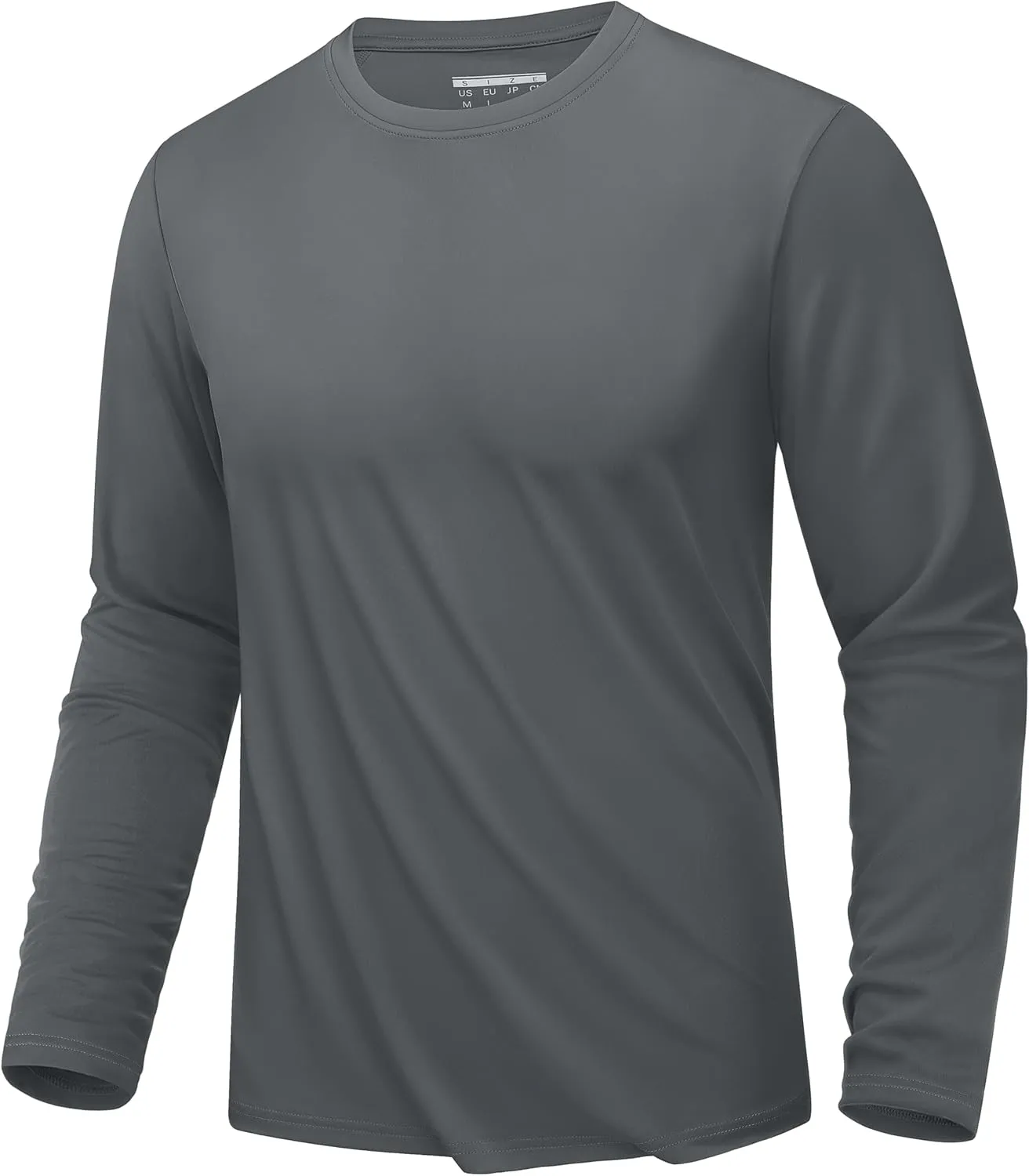 KEFITEVD Men's UPF 80  Sun Shirts Long Sleeve UV SPF Shirts Quick Dry Lightweight Rash Guard Polyester Swim T-Shirt