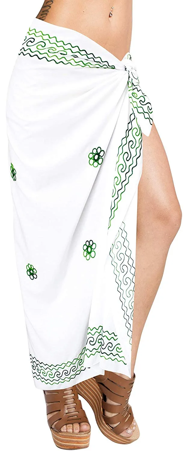 LA LEELA Women Beachwear Bikini Wrap Cover up Swimwear Solid 6 ONE Size
