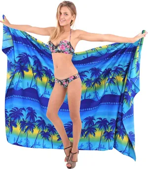 LA LEELA Women's Beach Bikini Cover up Wrap Bathing Suit Sarong 3 Plus Size