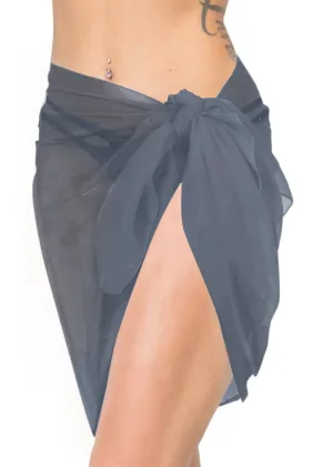 La Leela Women's Bikini Beach Wrap Hawaiian Sarong Swimming Suit Bathing Pareo Beachwear Dress Cover up Long 68"x42" Grey 125577