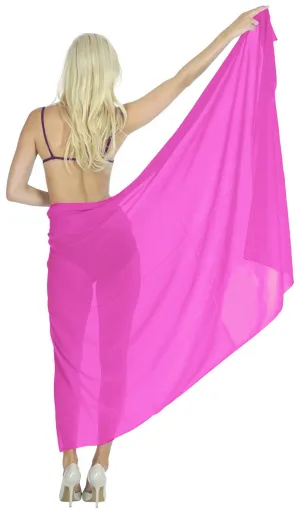 La Leela Women's Bikini Beach Wrap Hawaiian Sarong Swimming Suit Bathing Pareo Beachwear Valentines Day Dress Cover up Long 78"x42" Pink 123118