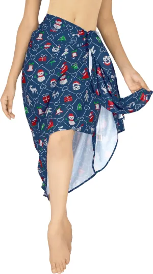 LA LEELA Women's Bohemian Full Sarong Swimsuit Christmas Day 78" X 39"