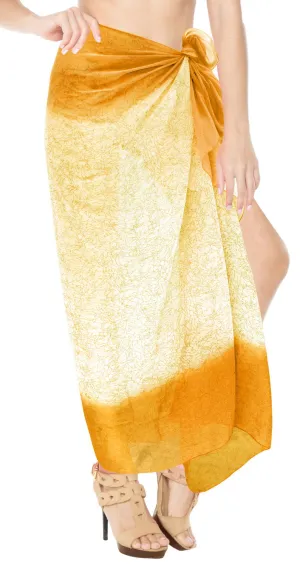La Leela Women's Hawaiian Bikini Beach Wrap Sheer Sarong Swimming Bathing suit Beachwear Swim Dress Pareo Cover up Long 78"X42"  Gold 137626