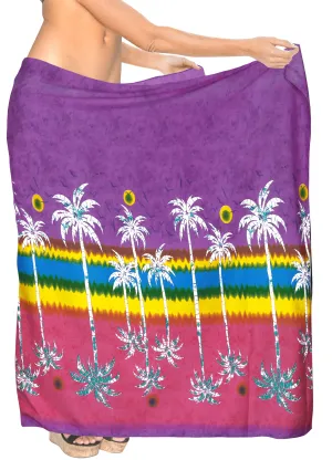 La Leela Women's Hawaiian Bikini Beach Wrap Sheer Sarong Swimming Bathing suit Beachwear Swim Dress Pareo Cover up Long 78"X42"  Purple 911614