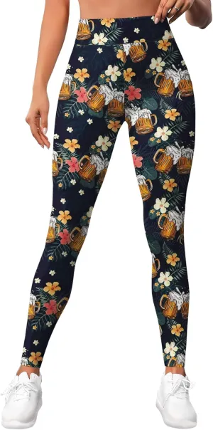 Leggings for Women Workout Funny Printed Gym Athletic Womens Yoga Pants High Waisted Activewear Legging Pants