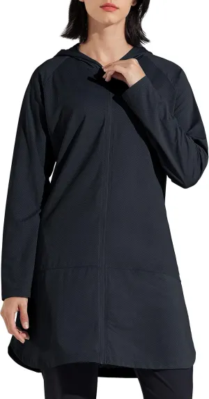 Libin Women's Sun Protection Hoodie Jacket Long Sleeve Swim Beach Cover Up Lightweight Zip Hiking Shirt with Pockets UPF 50 