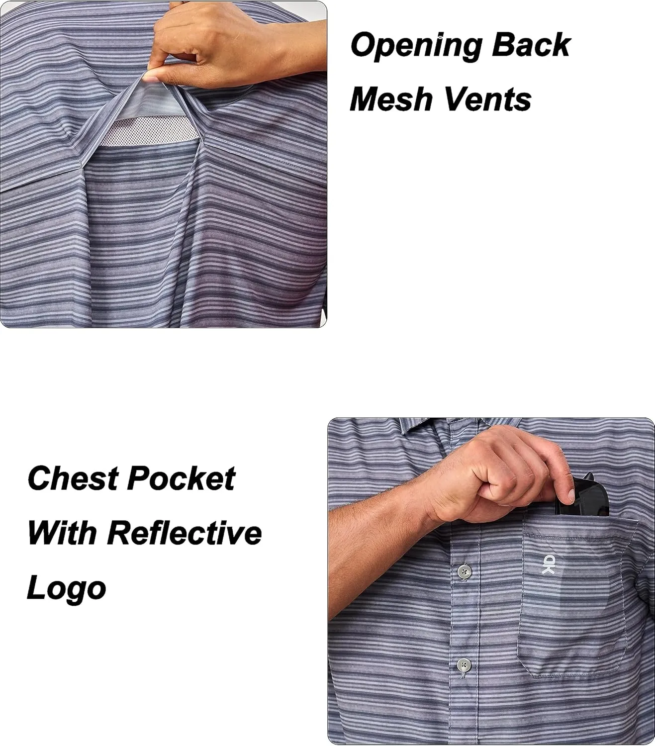 Little Donkey Andy Men's Lightweight Quick Dry Breathable Shirts for Golf Hiking Casual UPF50