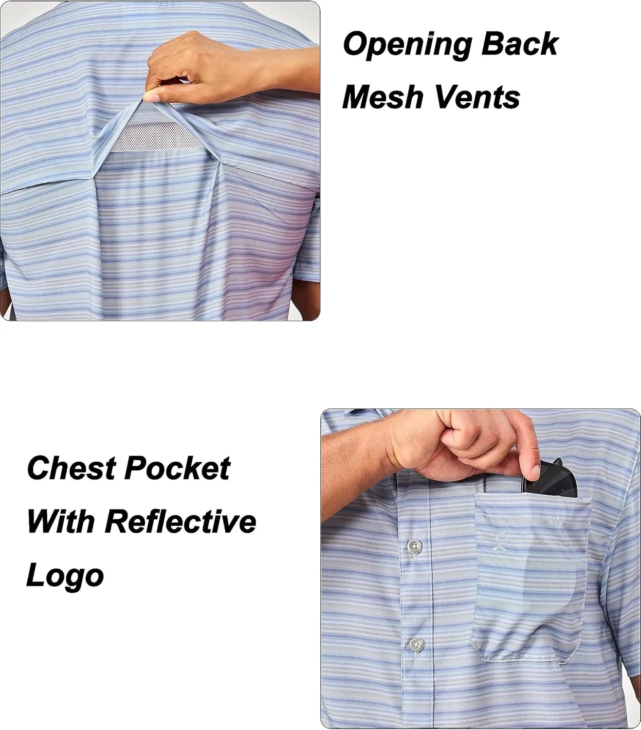 Little Donkey Andy Men's Lightweight Quick Dry Breathable Shirts for Golf Hiking Casual UPF50
