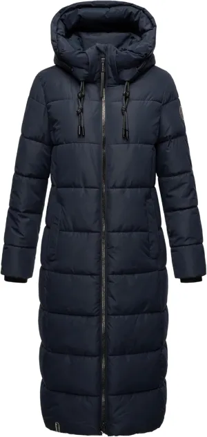Long Fall & Winter Coat for Women | Detachable Hood | Quilted Womens Calf-Length Jacket | Nadeshikoo XVI XS-5XL
