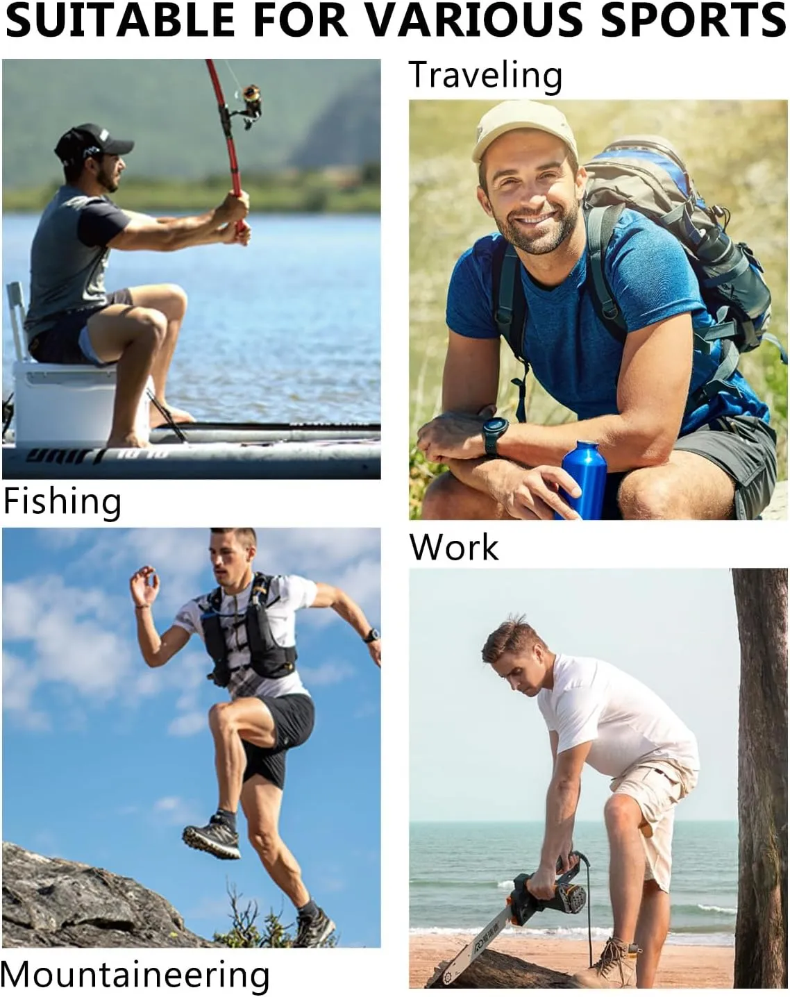 Long Sleeve Men's Safari Shirts, Quick Dry Fishing Shirt, for Traveling, Camping and Hiking