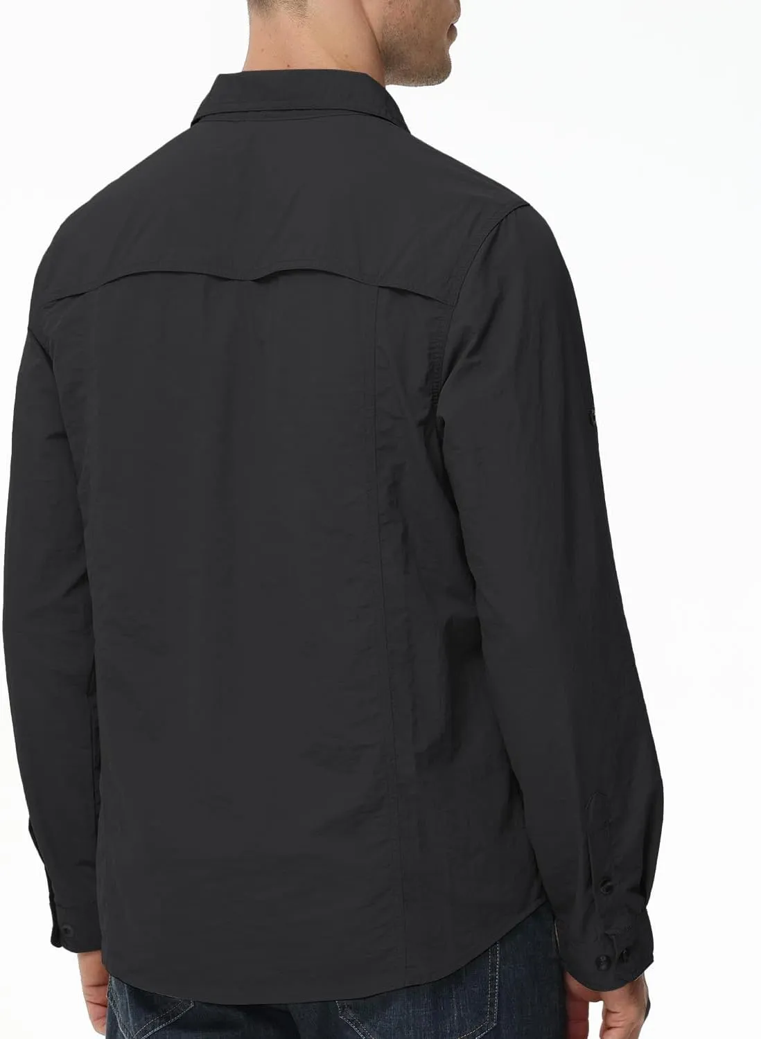 Long Sleeve Men's Safari Shirts, Quick Dry Fishing Shirt, for Traveling, Camping and Hiking