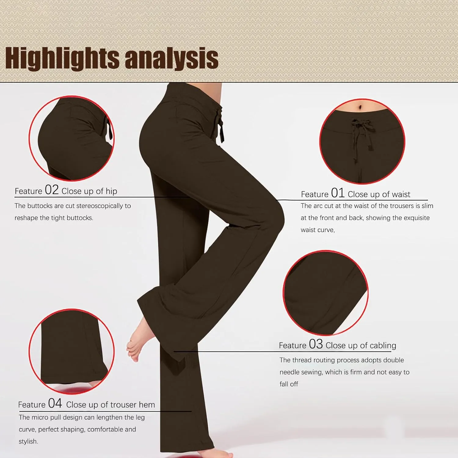 Loose Yoga Pants for Women Casual Trendy Solid Color Drawstring Trousers Elegant High Waist Wide Leg Long Pants 2025