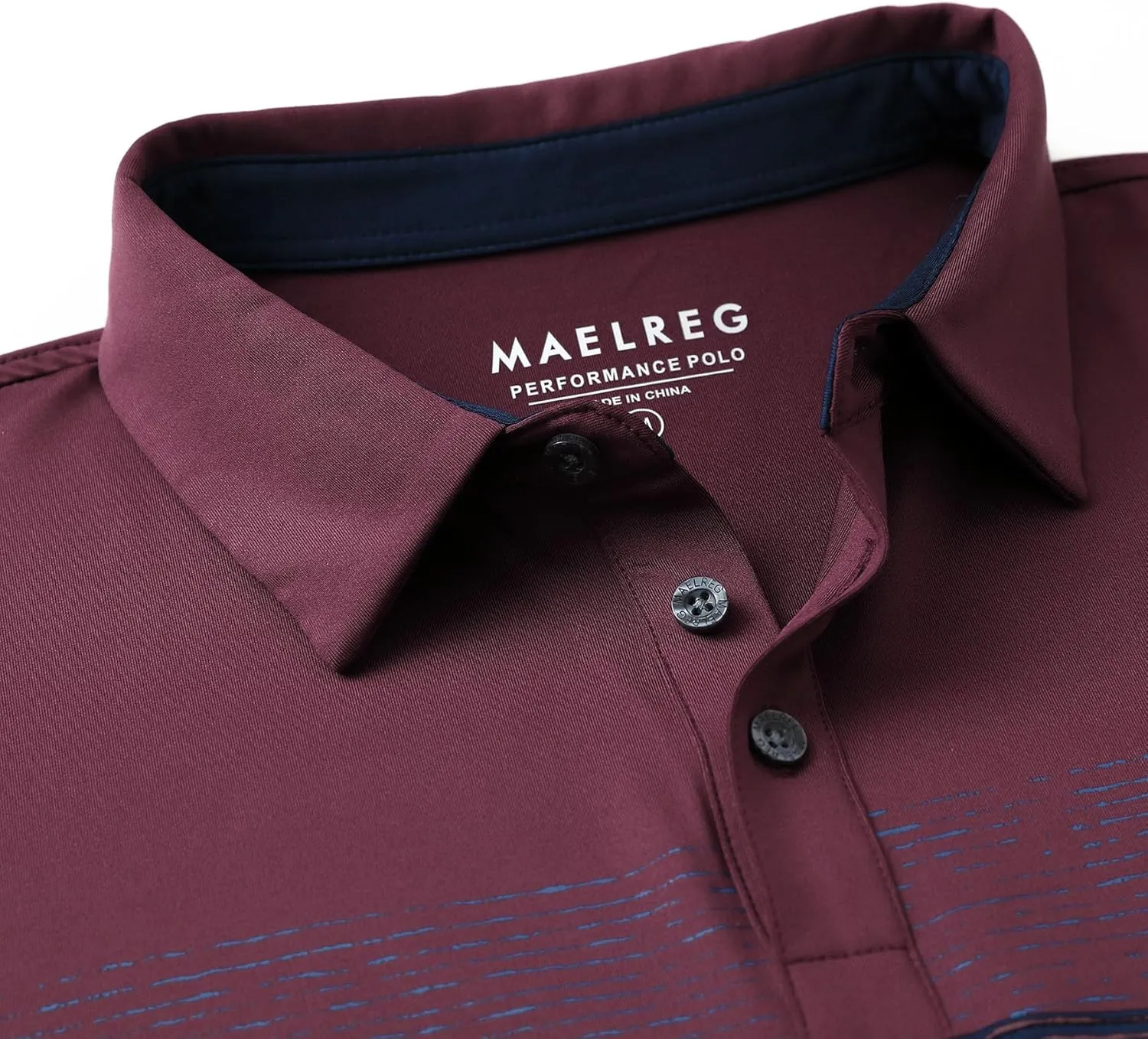 M MAELREG Golf Shirts for Men Dry Fit Performance Chest Print Color Block Moisture Wicking Casual Short Sleeve Polo Shirts