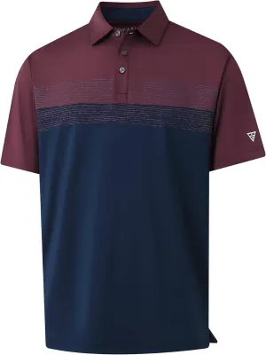 M MAELREG Golf Shirts for Men Dry Fit Performance Chest Print Color Block Moisture Wicking Casual Short Sleeve Polo Shirts