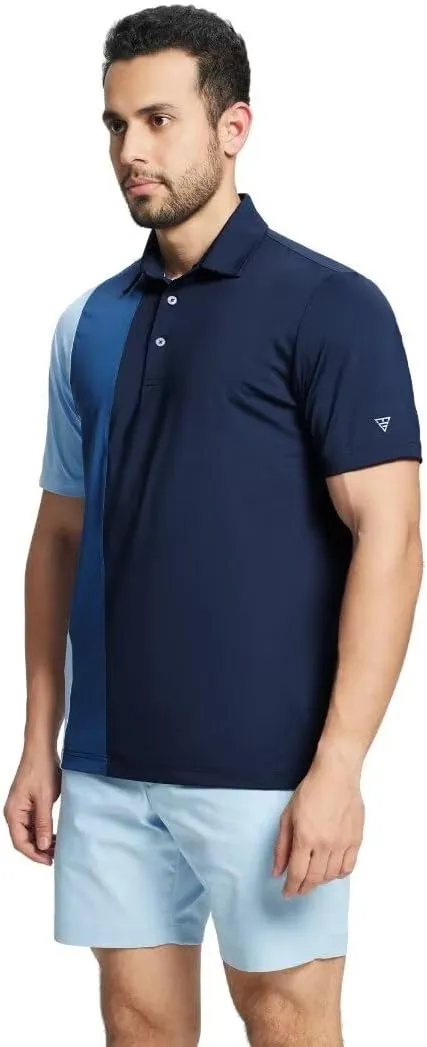 M MAELREG Mens Golf Polo Shirts Short Sleeve Dry Fit Casual Performance Moisture Wicking Color Block Polo Shirts for Men