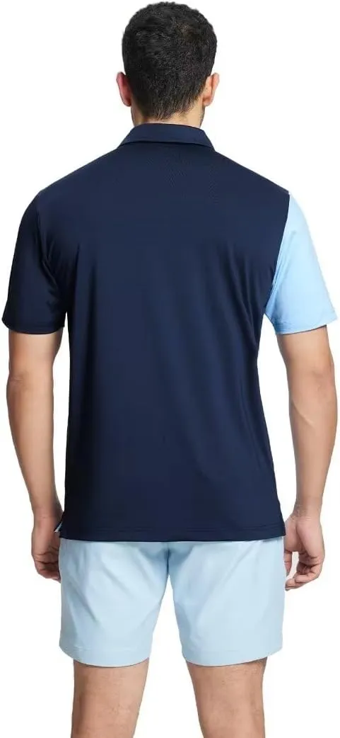 M MAELREG Mens Golf Polo Shirts Short Sleeve Dry Fit Casual Performance Moisture Wicking Color Block Polo Shirts for Men