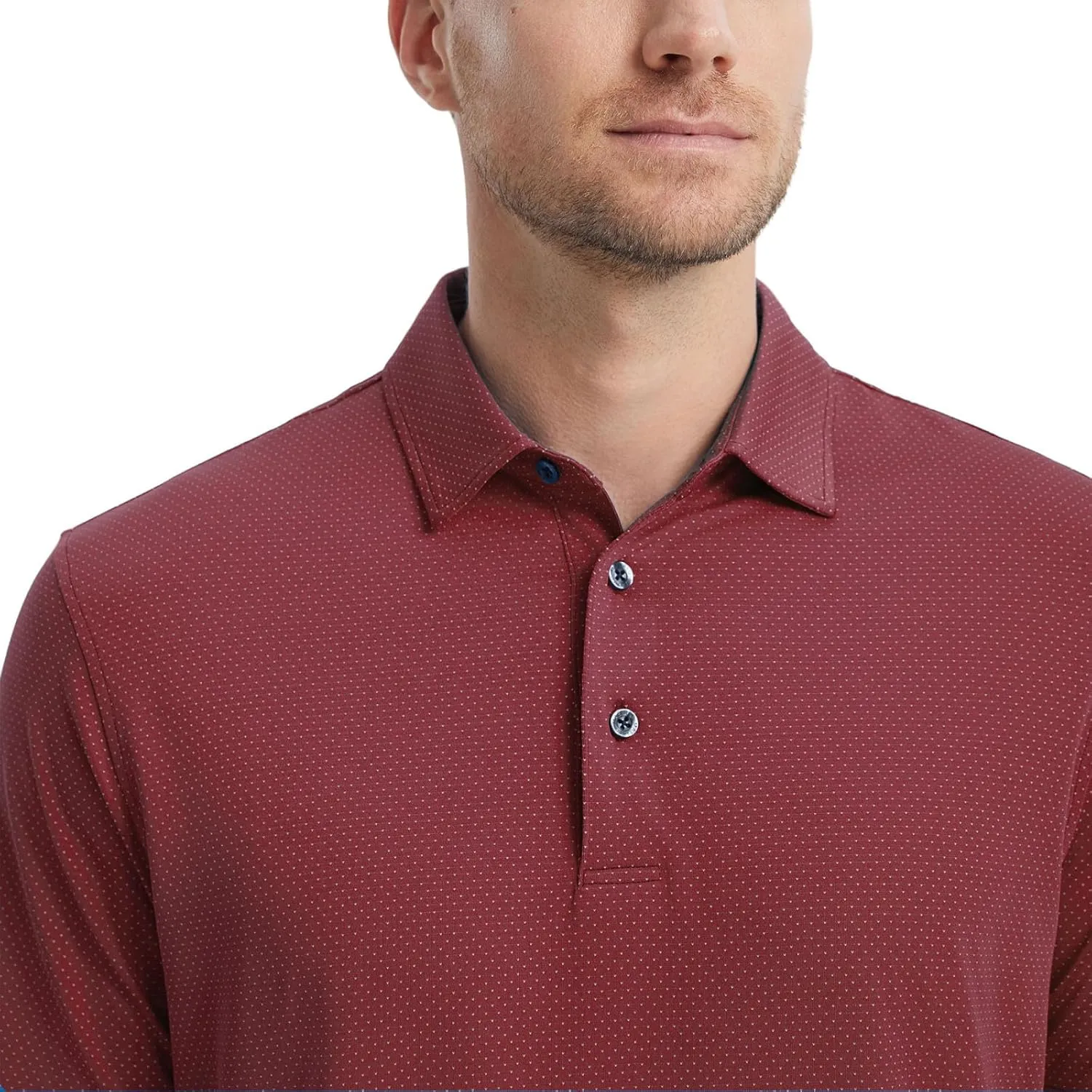 M MAELREG Mens Golf Shirts Moisture Wicking Dry Fit Business Casual Stretch Jacquard Short Sleeve Golf Polo Shirts for Men