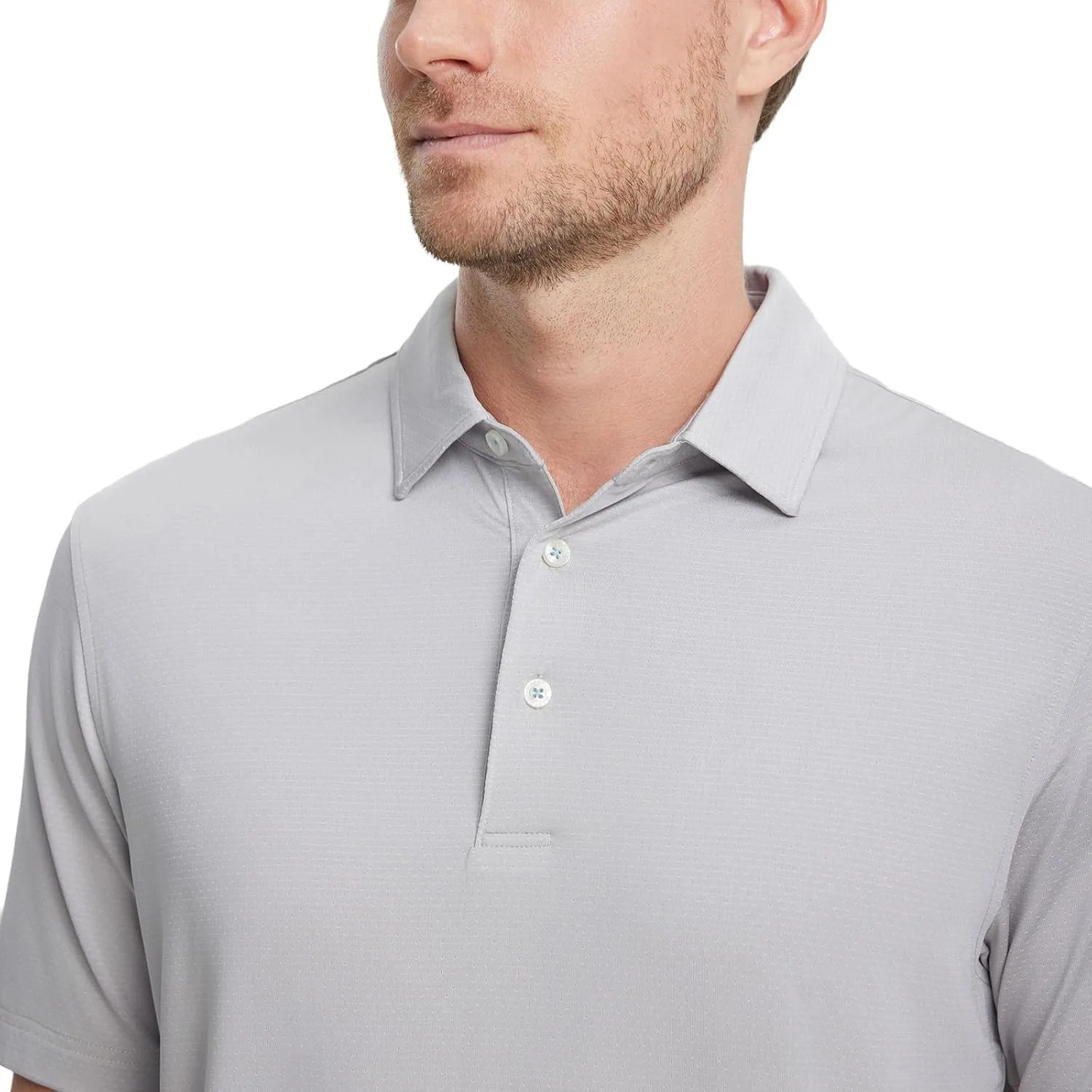 M MAELREG Mens Golf Shirts Moisture Wicking Dry Fit Business Casual Stretch Jacquard Short Sleeve Golf Polo Shirts for Men