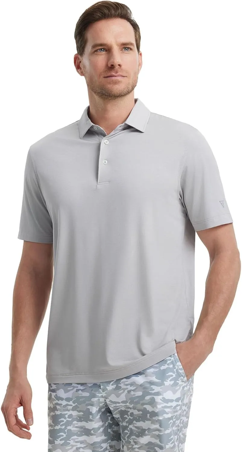 M MAELREG Mens Golf Shirts Moisture Wicking Dry Fit Business Casual Stretch Jacquard Short Sleeve Golf Polo Shirts for Men