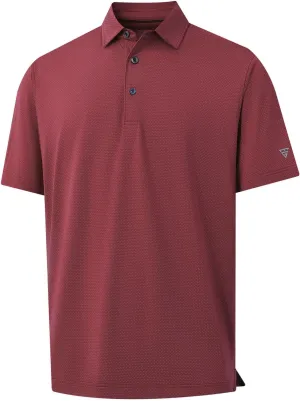 M MAELREG Mens Golf Shirts Moisture Wicking Dry Fit Business Casual Stretch Jacquard Short Sleeve Golf Polo Shirts for Men