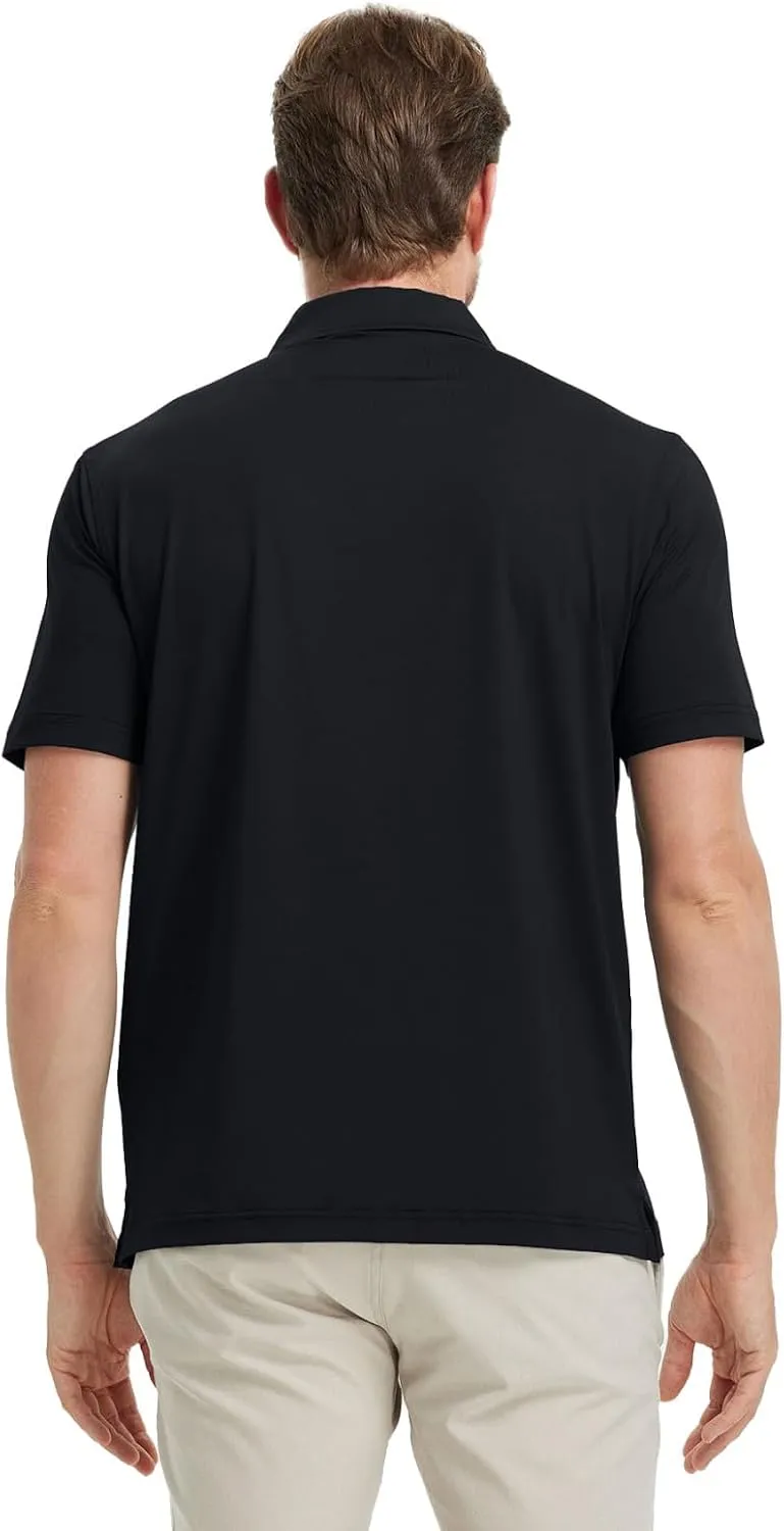 M MAELREG V Neck Polo Shirts for Men Performance Casual Moisture Wicking Mens Golf Polo Shirts Short Sleeve with Collar