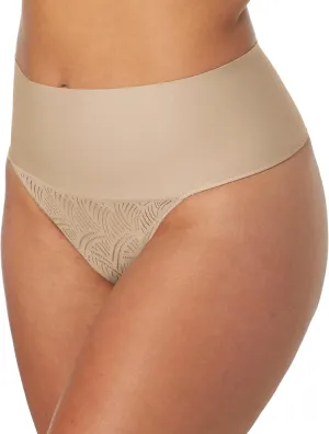 Maidenform Women's Shapewear Thong, Tummy Control Underwear , Breathable Stretch Lace Firm Control Thong Shapewear