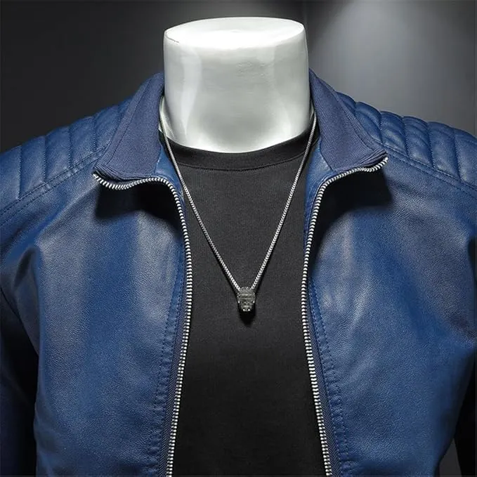 Maiyifu-GJ Men's Vintage Faux Leather Jacket Zip Up Long Sleeve Motorcycle Coat PU Lapel Lightweight Slim Fit Jackets