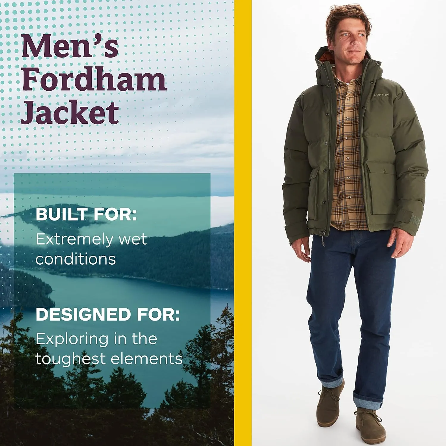 MARMOT Men's Fordham Down Jacket - Waterproof, Breathable 700-Fill Insulated Puffer Coat