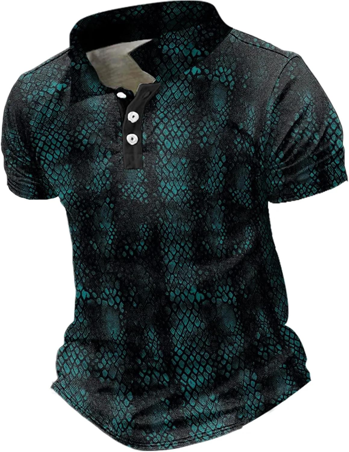 MARSVOVO Polo Shirts for Men Short Sleeve Breathable Button Cool Graphic Quick-Dry Daily Big and Tall Shirts for Men