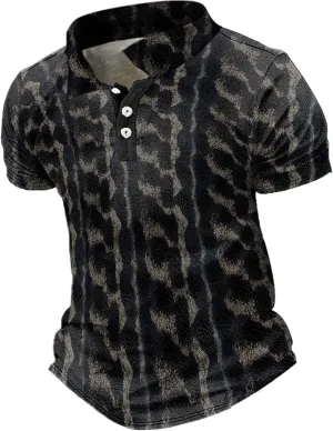 MARSVOVO Polo Shirts for Men Short Sleeve Breathable Button Cool Graphic Quick-Dry Daily Big and Tall Shirts for Men