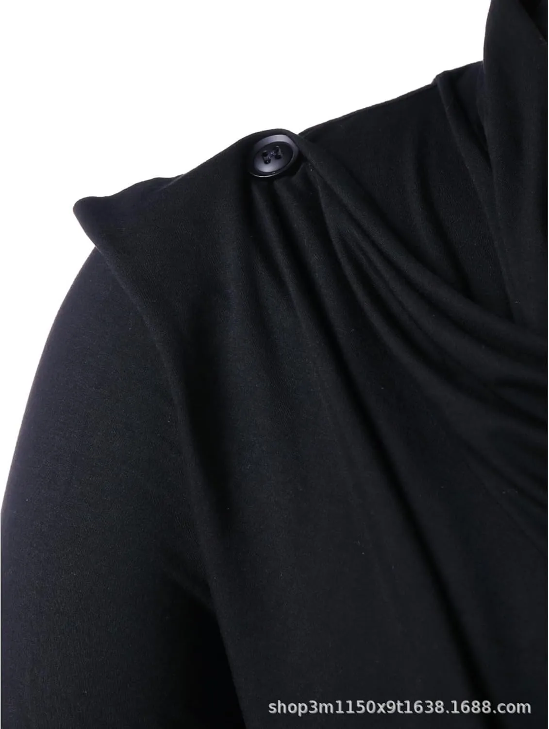 Men Lightweight Casual Cape Cloak Long Length Irregular Hem Pullover Overcoat Hip Hop Slim Poncho Sweatshirt Coat