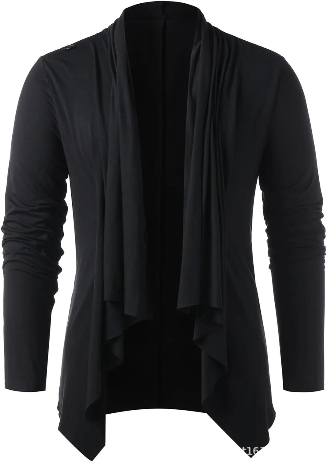 Men Lightweight Casual Cape Cloak Long Length Irregular Hem Pullover Overcoat Hip Hop Slim Poncho Sweatshirt Coat