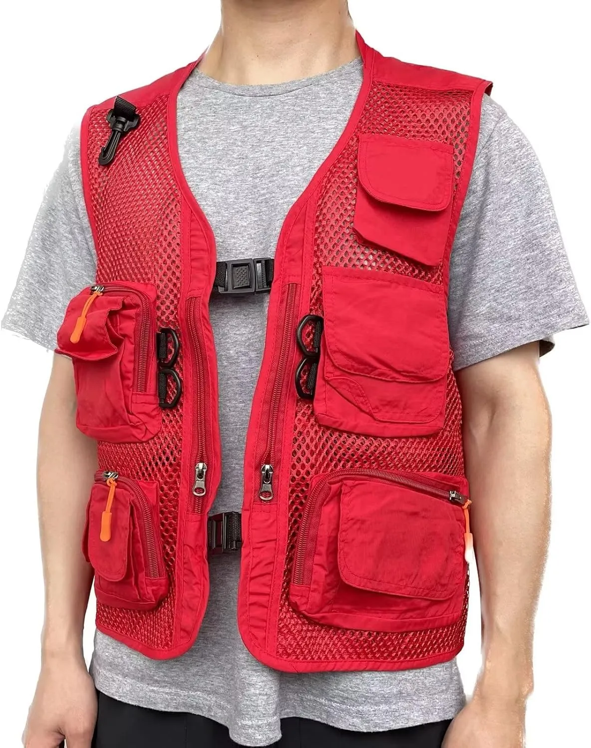 Men Mesh Breathable Multi-Pocket Vest Outdoor Travelers Fly Fishing Photography