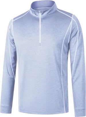 Men's 1/4 Zip Pullover Shirts UPF 50  Long Sleeve Golf Contrast Seam Pullover Shirts Quick-Dry Athletic Pullover Tops