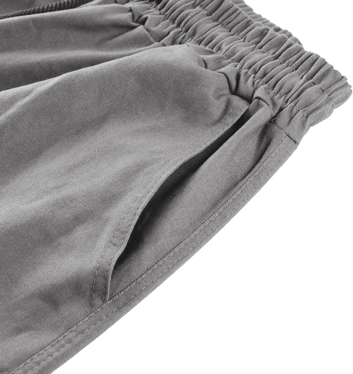 Men's Cargo Pants Slim Fit Drawstring Joggers Hiking Trousers Multi Pockets Twill Chino Pants Sports Overalls