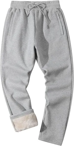 Mens Casual Cotton Sweatpants Breathable Comfy Joggers Sports Pants Fall Winter Long Trousers with Pockets