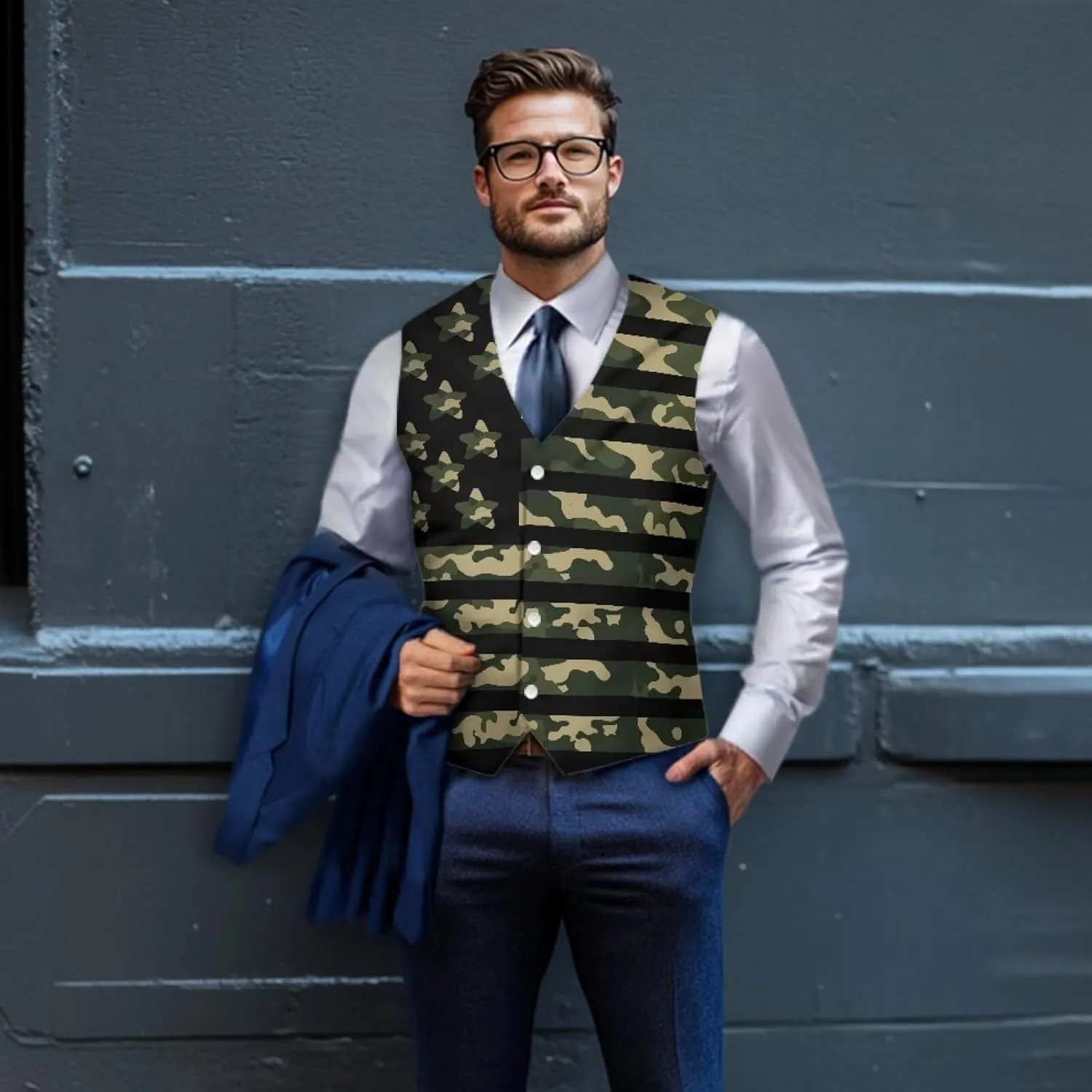 Men's Casual Plus Size Vest Dress Vest for Men Wedding Woven Cloth Slim Fit Waistcoat Jacket Tank Top