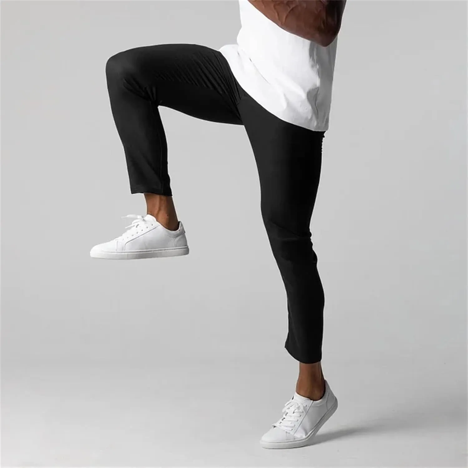 Mens Flat Front Dress Pant Fashion Slim Fit Stretch Tapered Golf Pant Casual Skinny Straight Leg Travel Slacks Chinos