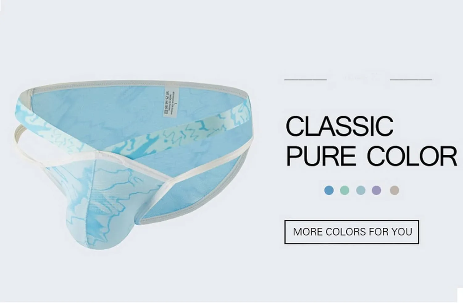 Men's Ice Silk Low-Waist Sexy Bikini Briefs, Breathable and Tight-Fit Print Underwear