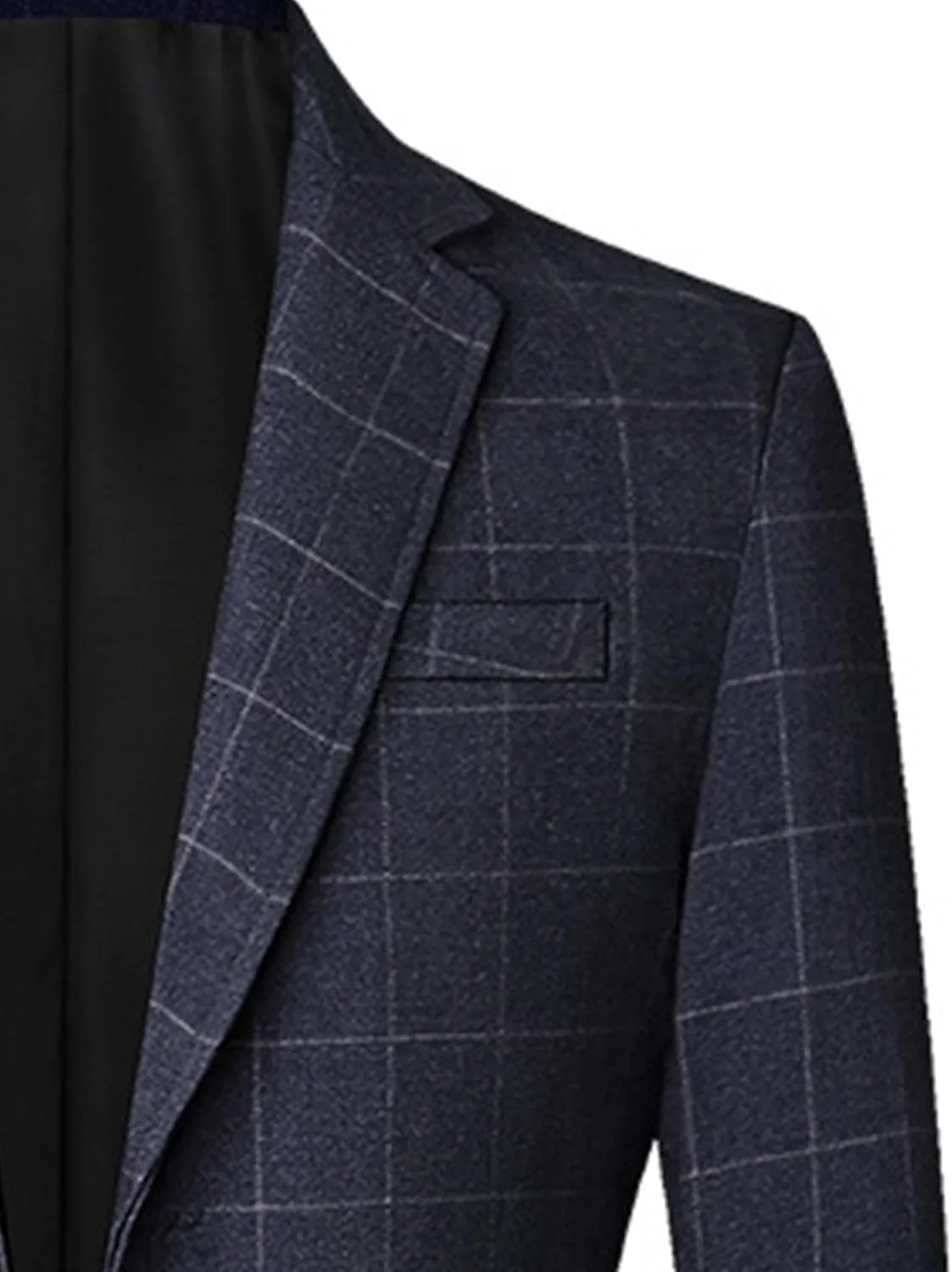 Men's Plaid Casual Suit Jacket Two Button Lightweight Sport Coat Slim Fit Business Formal Dress Blazer Jacket