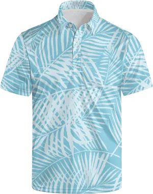 Men's Polo Shirt Funny Golf Shirts Quick Dry Print Performance Short Sleeve Collared Golf Polo Shirts for Men, S-4XL