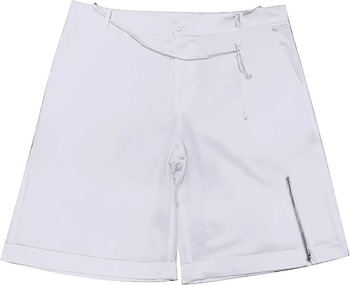 Mens Quick Drying Breathable Combat Tactical Beach Vacation Pants Summer Casual Shorts Lightweight Solid Cotton Linen Bermuda