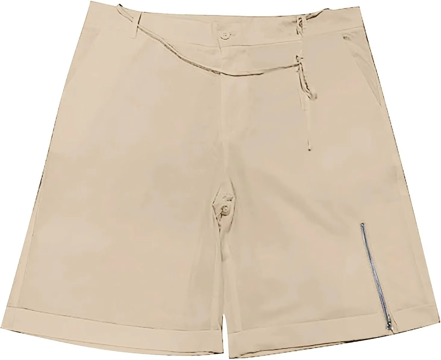 Mens Quick Drying Breathable Combat Tactical Beach Vacation Pants Summer Casual Shorts Lightweight Solid Cotton Linen Bermuda