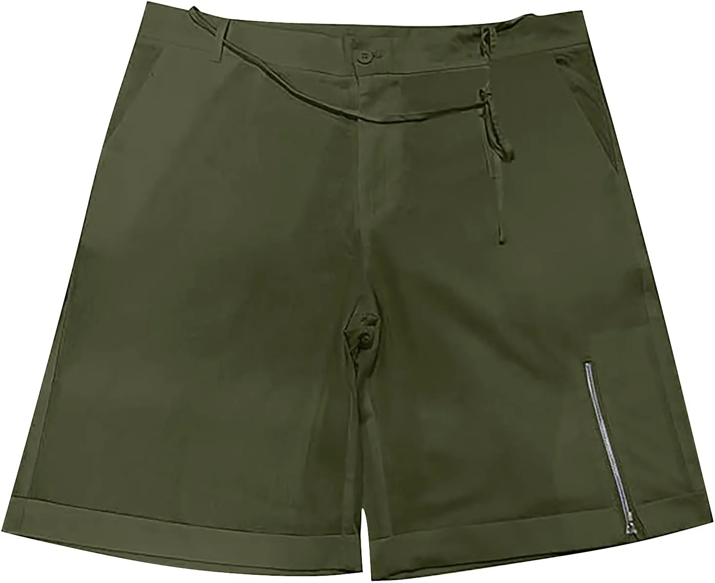 Mens Quick Drying Breathable Combat Tactical Beach Vacation Pants Summer Casual Shorts Lightweight Solid Cotton Linen Bermuda