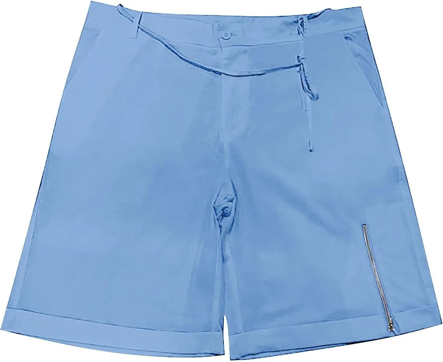 Mens Quick Drying Breathable Combat Tactical Beach Vacation Pants Summer Casual Shorts Lightweight Solid Cotton Linen Bermuda