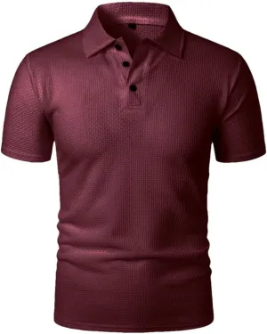 Men's Short Sleeve Lapel Shirt Quick Dry Lightweight Breathable Solid Color Lapel Top