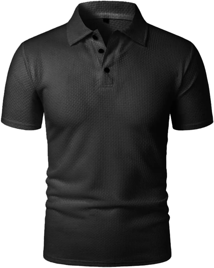 Men's Short Sleeve Lapel Shirt Quick Dry Lightweight Breathable Solid Color Lapel Top