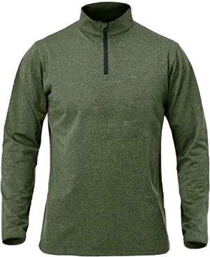 Men's Sports Shirts 1/4 Zip Long Sleeve Running Workout Pullover Tops, Quick Dry Active Shirts for Gym Basketball Athletic