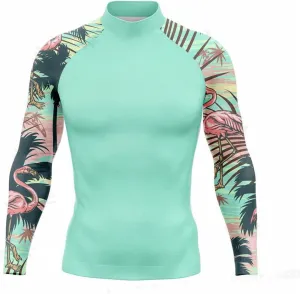 Men's Sun Protection Swim Shirts Fishing Quick Dry Long Sleeve Round Neck Watersports Clothing for Surfing